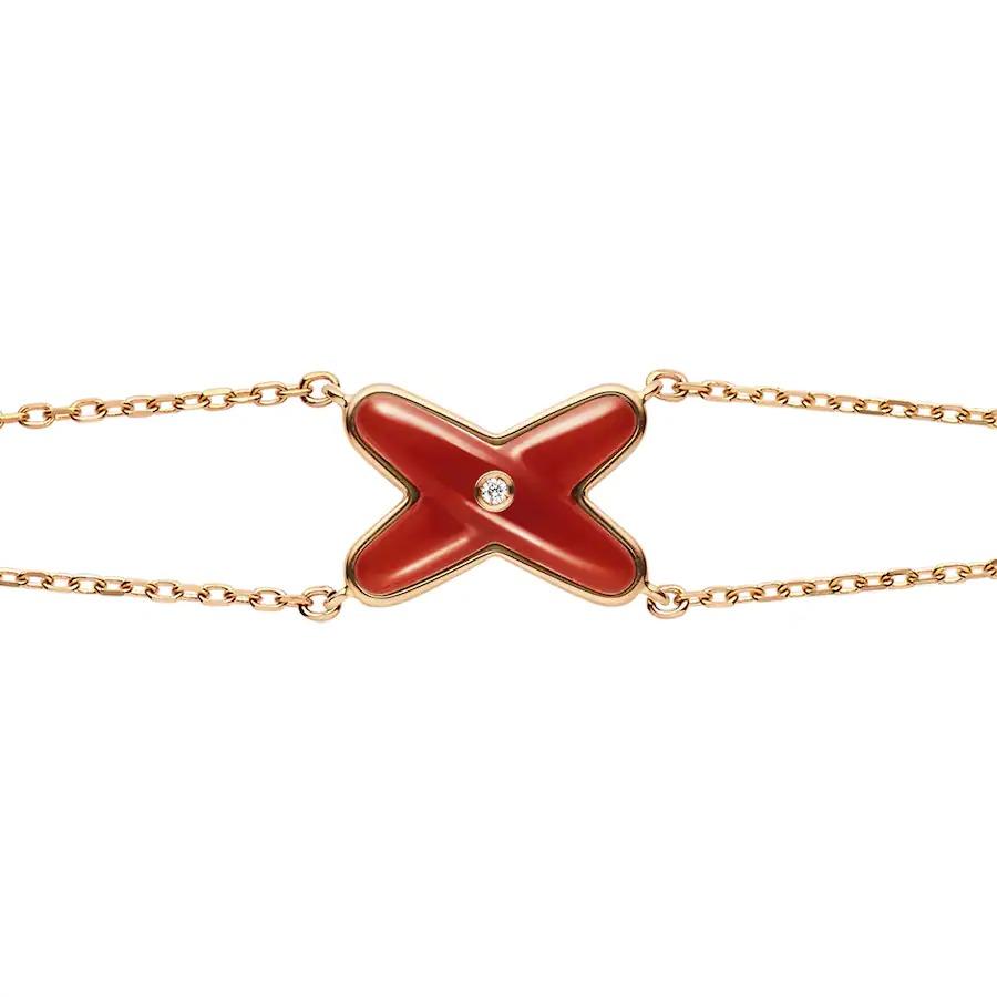 Loco JEUX BRACELET CARNELIAN PINK GOLD 1 DIAMOND