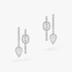 [Loco jewelrys]CREOLES MY TWIN 2 RANGS SILVER DIAMOND EARRINGS