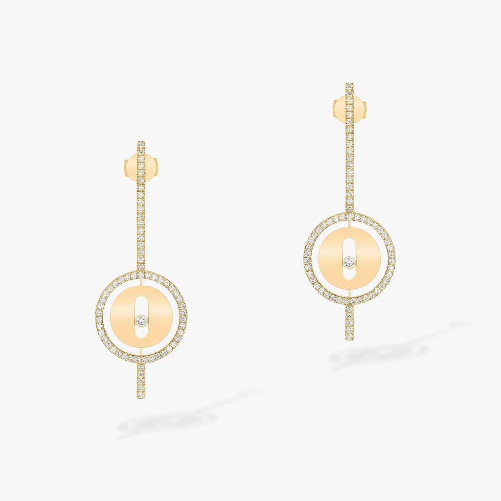 [Loco jewelrys]LUCKY MOVE ARROW PINK GOLD DIAMOND EARRINGS