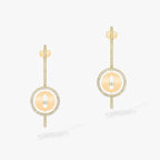 [Loco jewelrys]LUCKY MOVE ARROW PINK GOLD DIAMOND EARRINGS