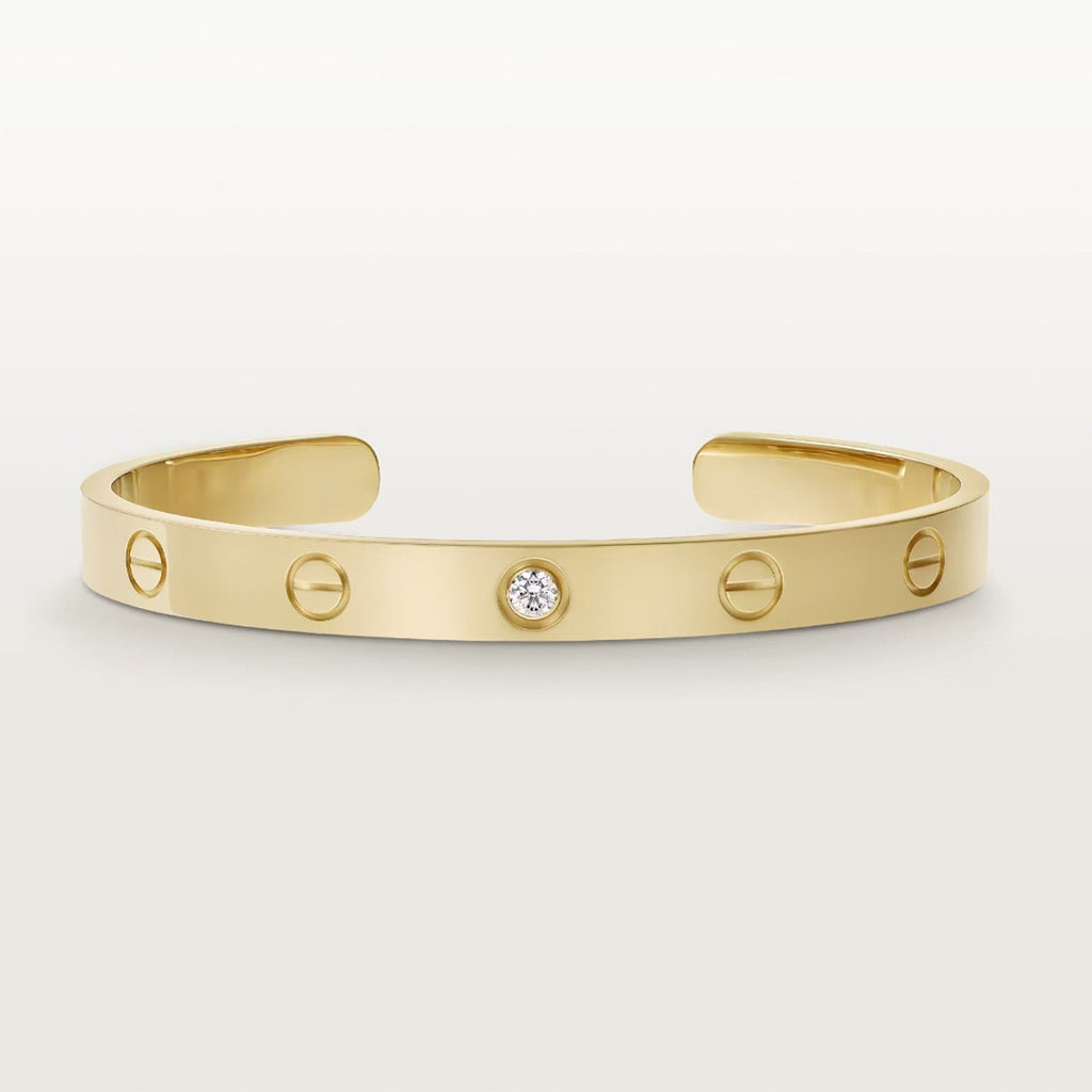 Loco LOVE BRACELET 6.1MM 1 DIAMOND OPEN CUFF