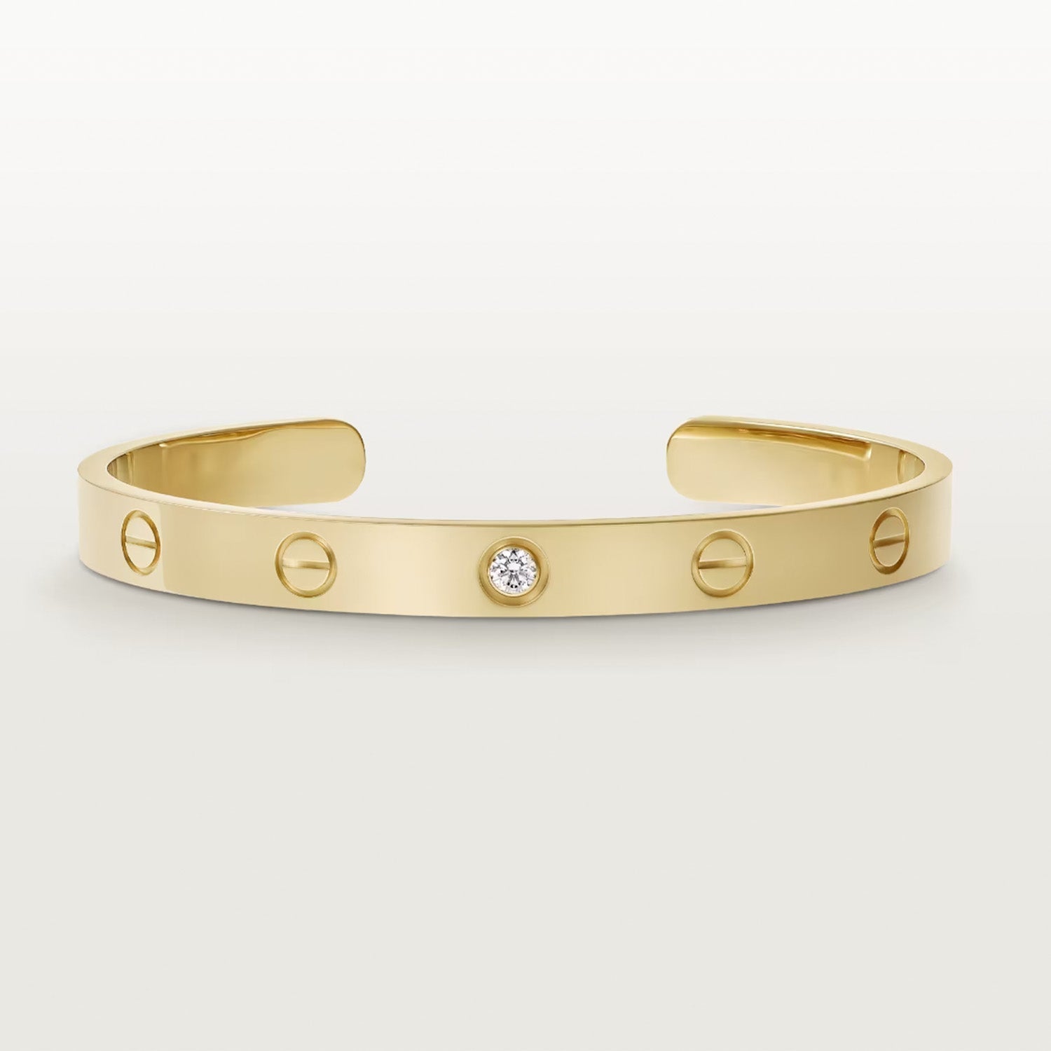 Loco LOVE BRACELET 6.1MM 1 DIAMOND OPEN CUFF