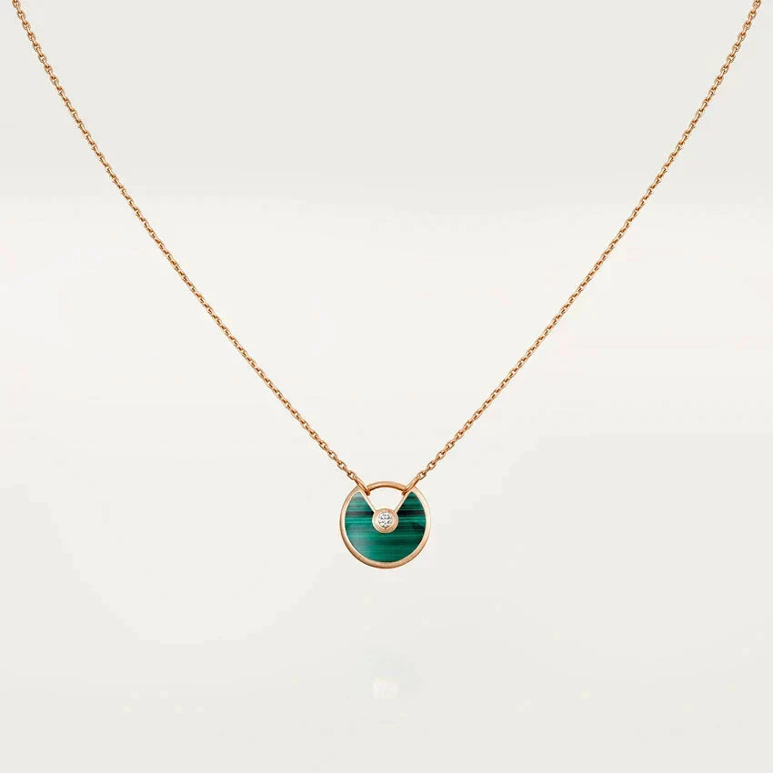 Loco AMULETTE ROSE GOLD MALACHITE NECKLACE