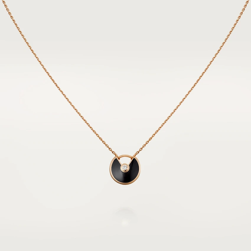 Loco AMULETTE ROSE GOLD ONYX NECKLACE
