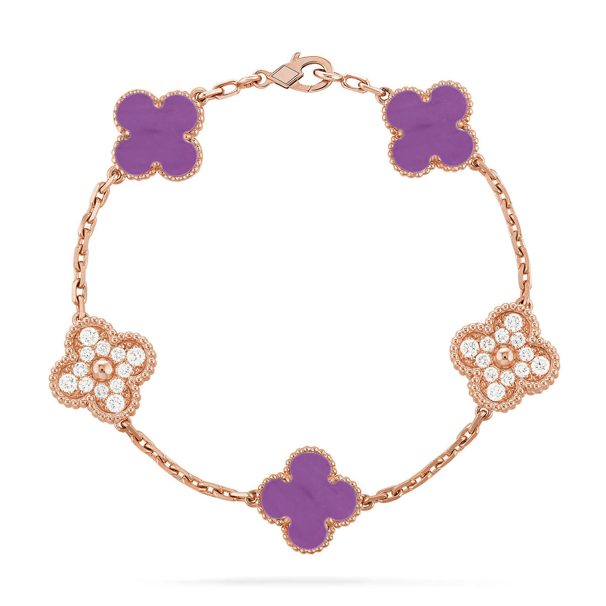 [Loco ]New  CLOVER 5 MOTIF VIOLET BRACELET COLLECTION