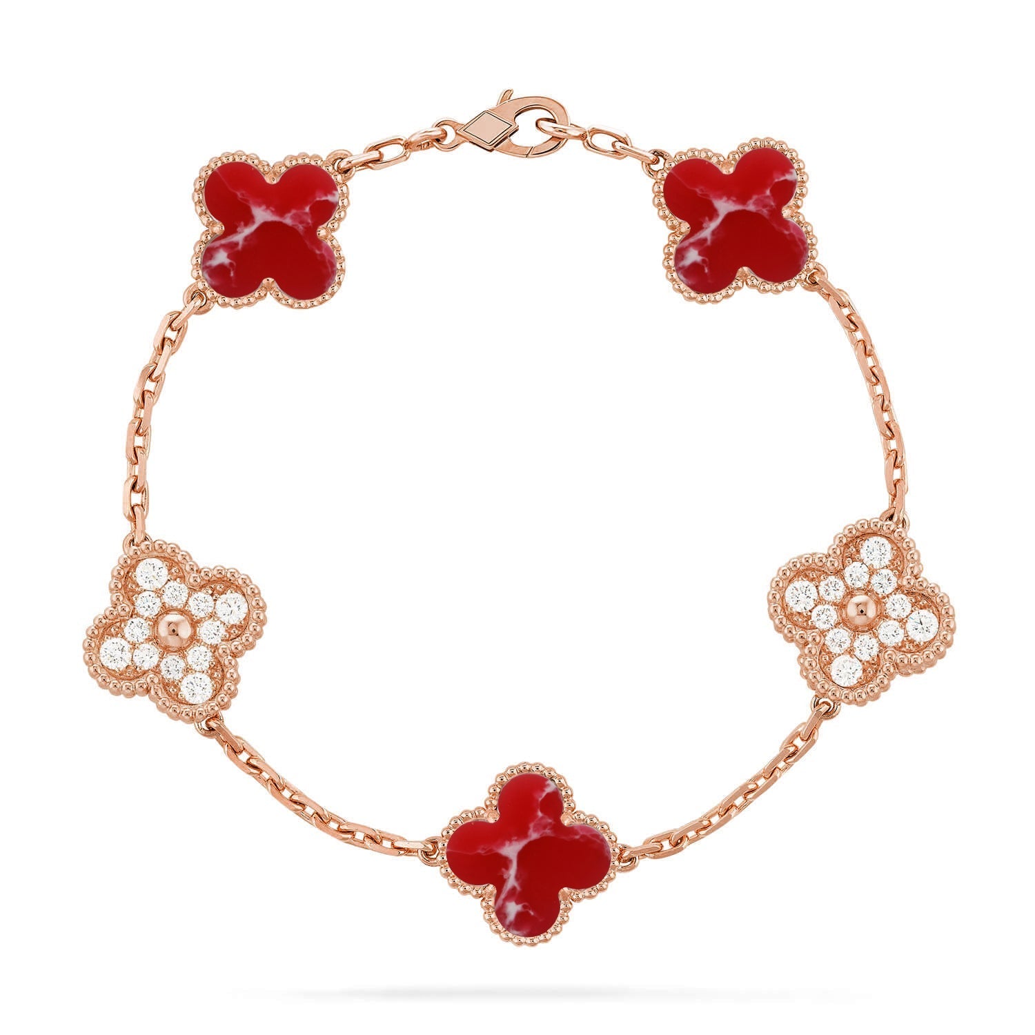 [Loco ]New CLOVER 5 MOTIF RED PATTERN BRACELET COLLECTION