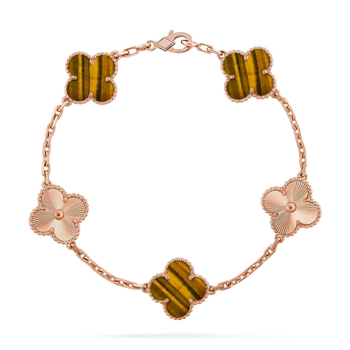 [Loco ]New  CLOVER 5 MOTIFS TIGER EYE BRACELET COLLECTION