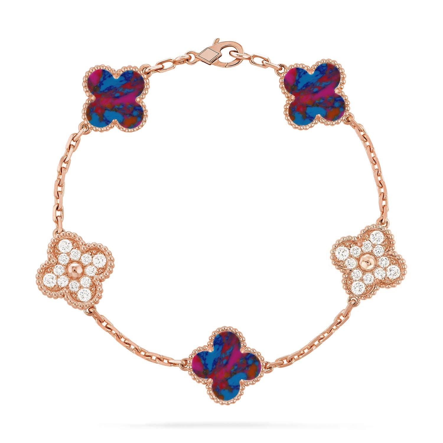 [Loco ]New CLOVER 5 MOTIF COLOR GEMSTONES BRACELET COLLECTION