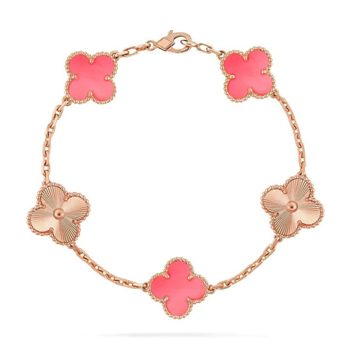 [Loco ]New  CLOVER 5 MOTIFS  PINK MOP BRACELET COLLECTION