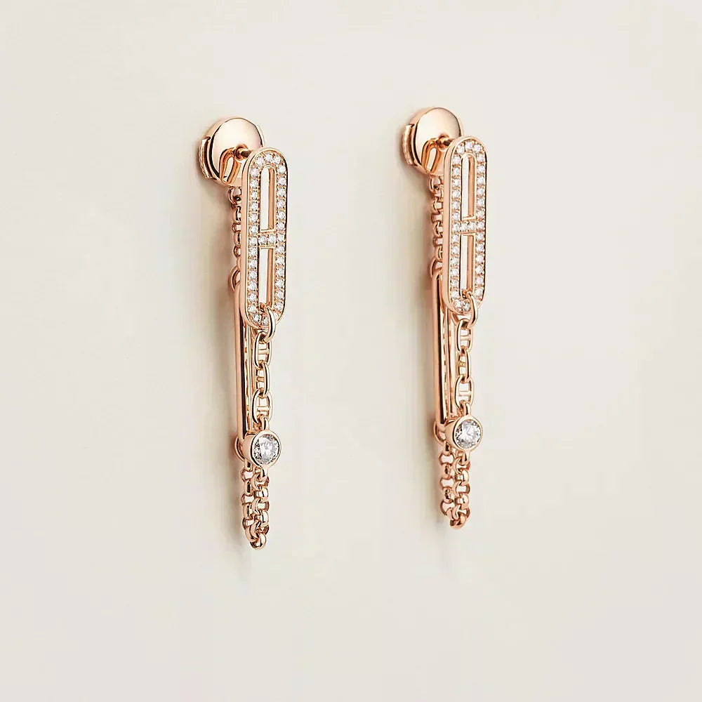 Loco CHAINE CHAOS DIAMOND DROP EARRINGS