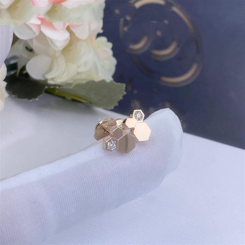 Loco BEE LOVE PINK GOLD DIAMOND EARRINGS