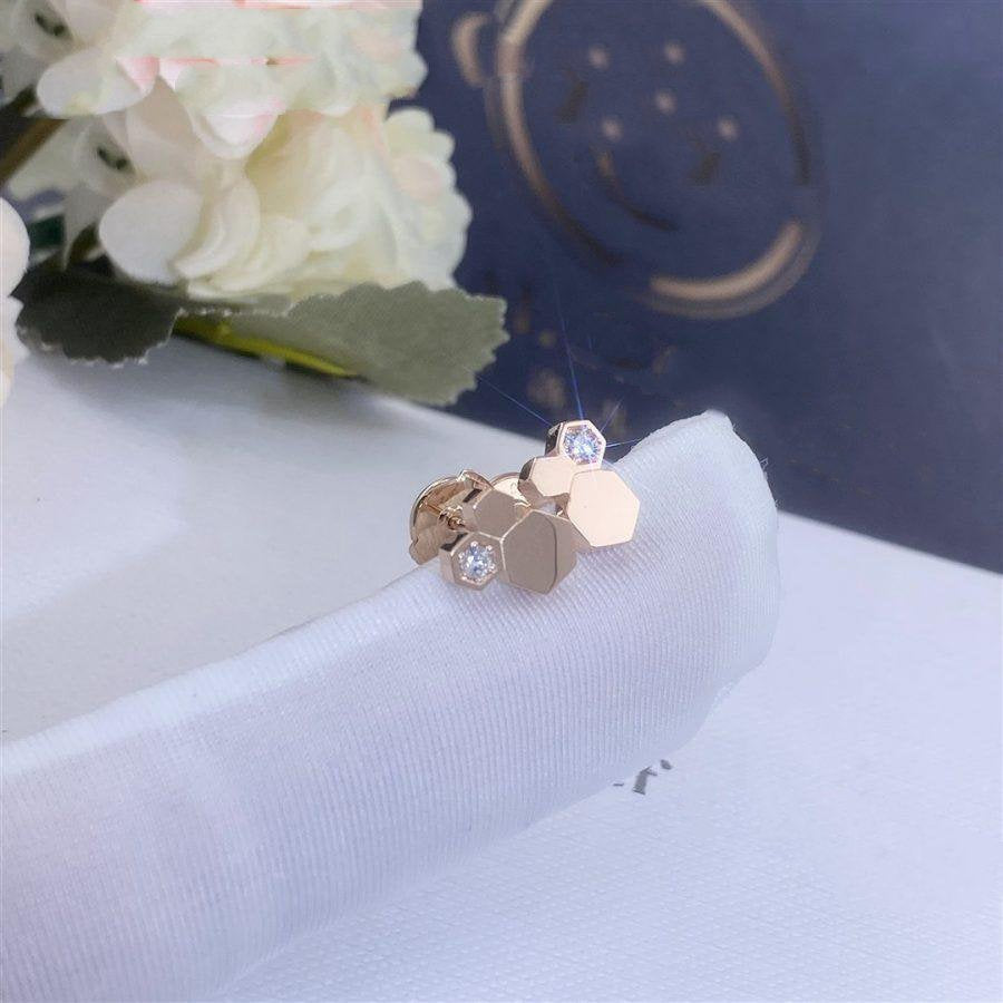 Loco BEE LOVE PINK GOLD DIAMOND EARRINGS