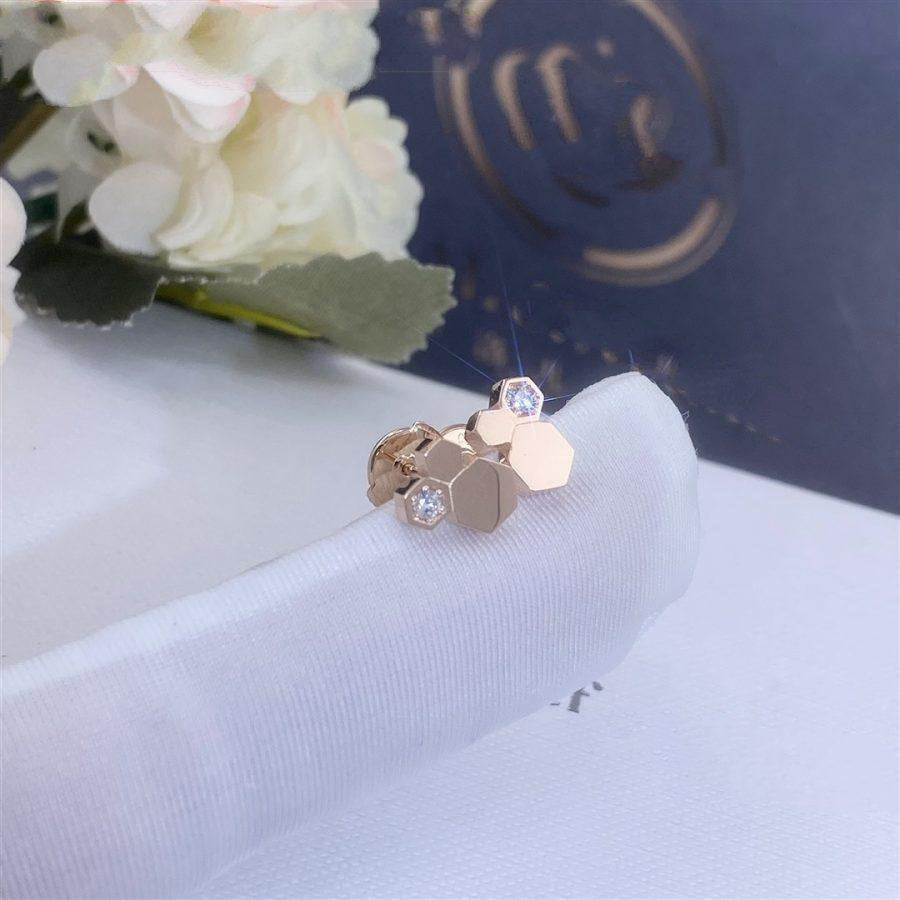 Loco BEE LOVE PINK GOLD DIAMOND EARRINGS