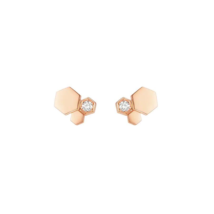 Loco BEE LOVE PINK GOLD DIAMOND EARRINGS