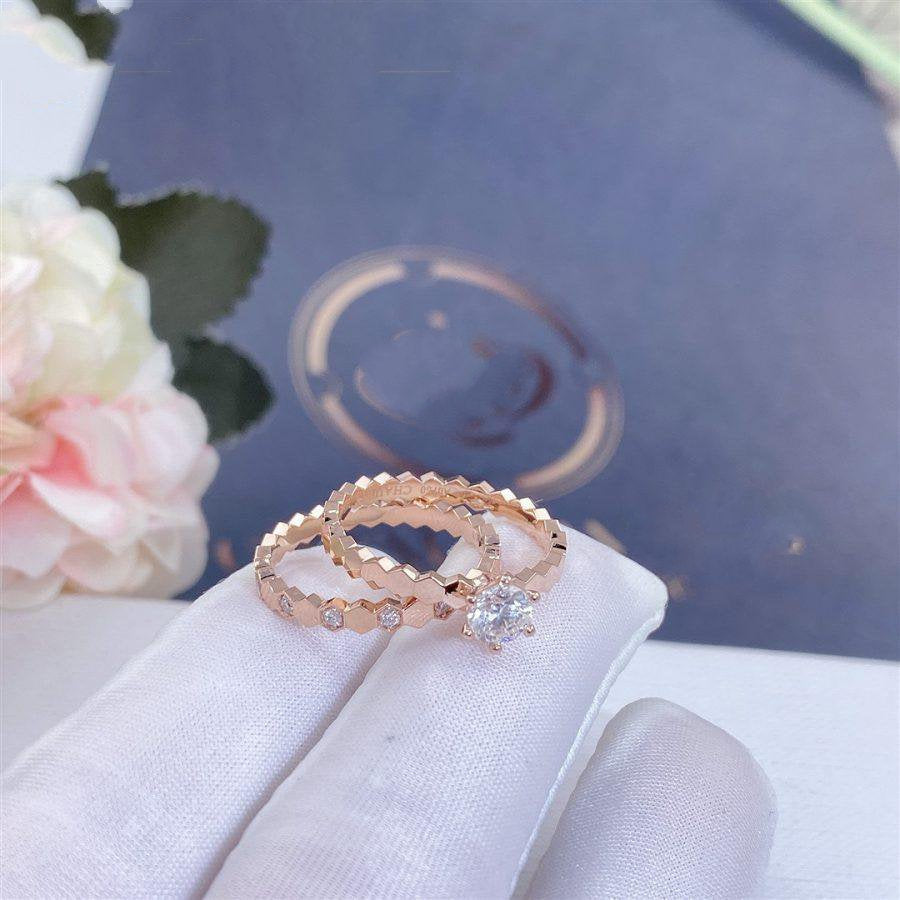 Loco BEE LOVE RING PINK GOLD 1 DIAMOND