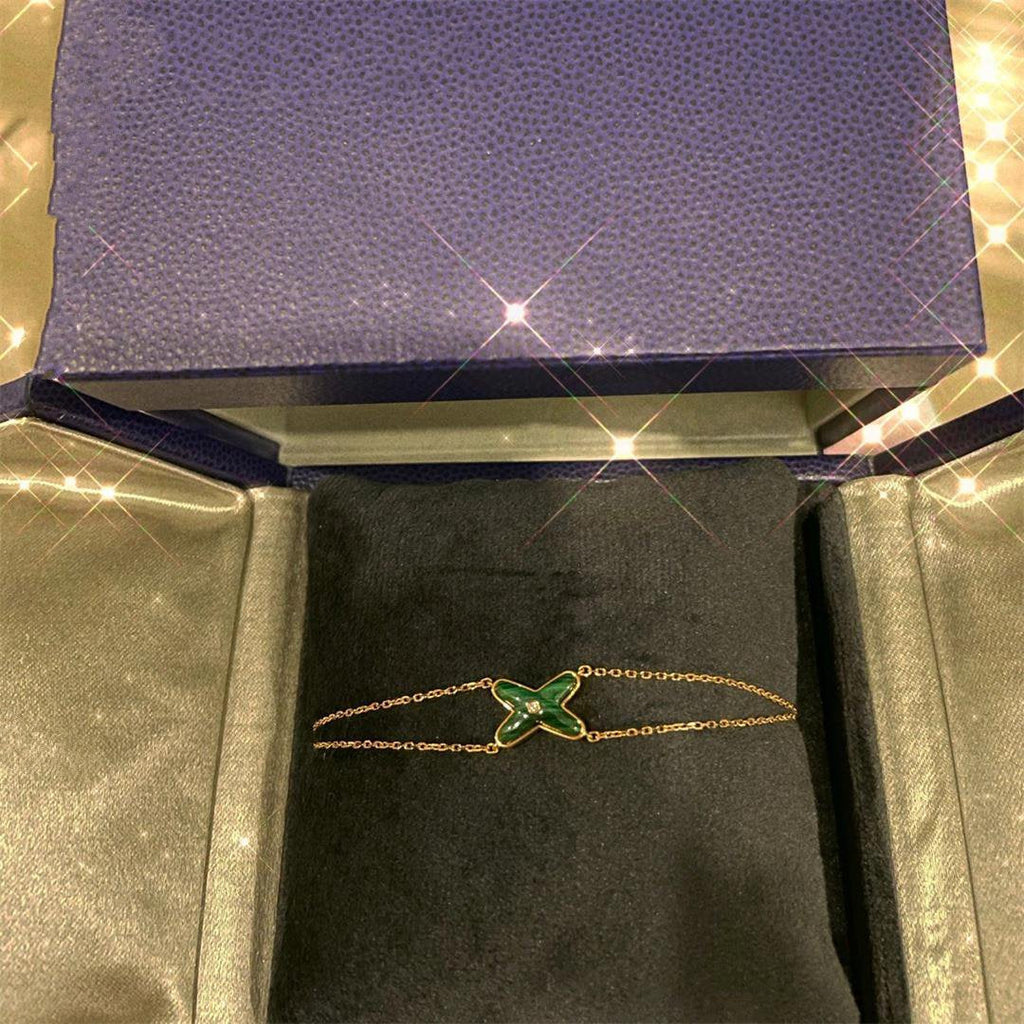 Loco JEUX BRACELET MALACHITE PINK GOLD 1 DIAMOND