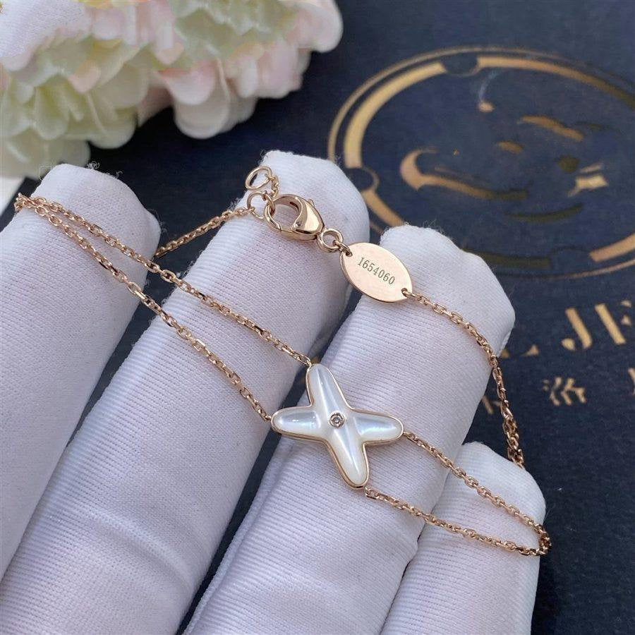 Loco JEUX BRACELET WHITE MOP PINK GOLD 1 DIAMOND