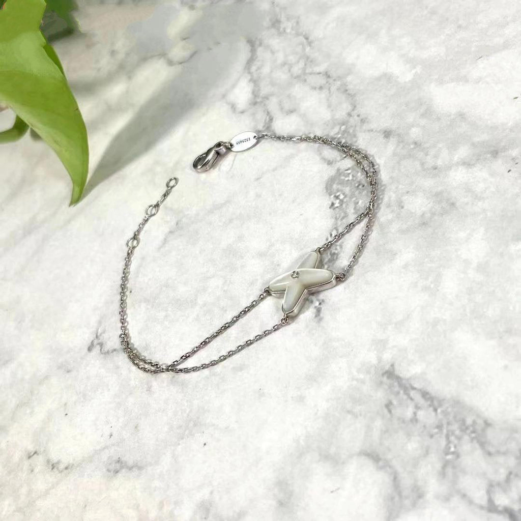 Loco JEUX BRACELET WHITE MOP SILVER 1 DIAMOND