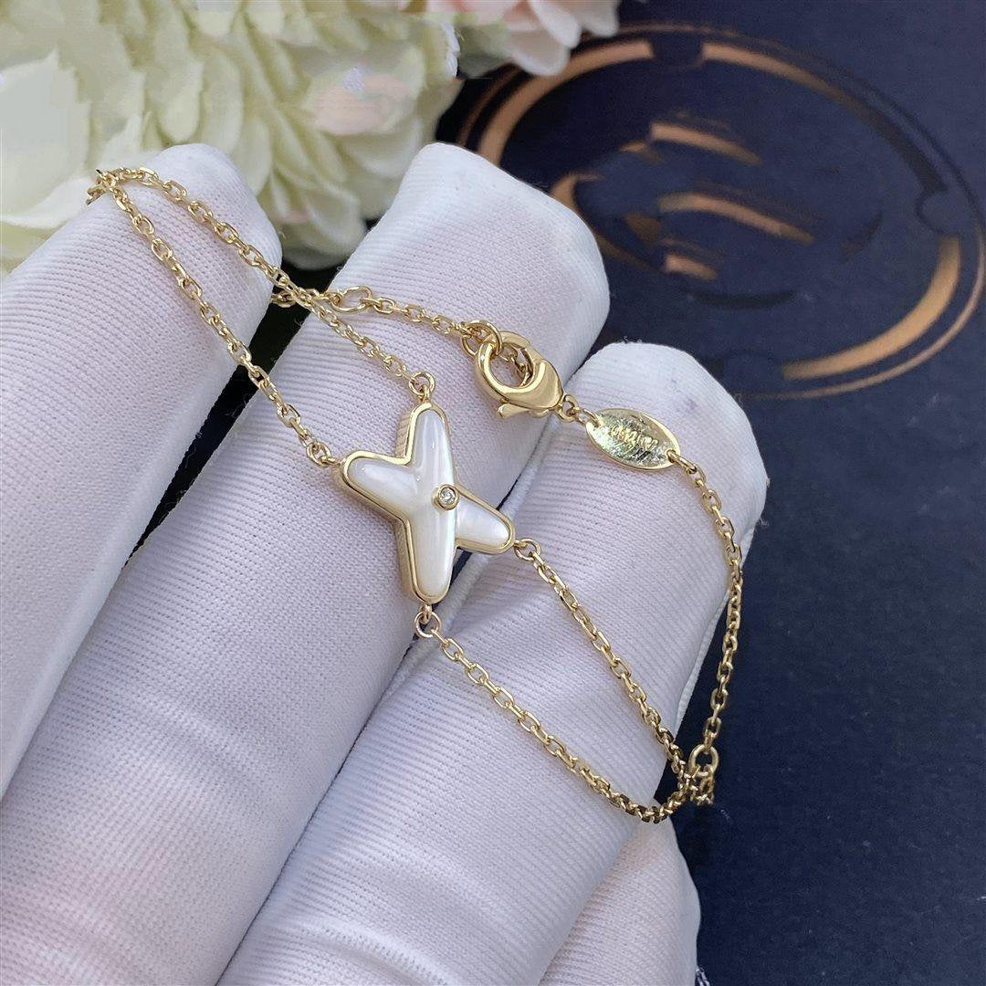 Loco JEUX BRACELET WHITE MOP GOLD 1 DIAMOND