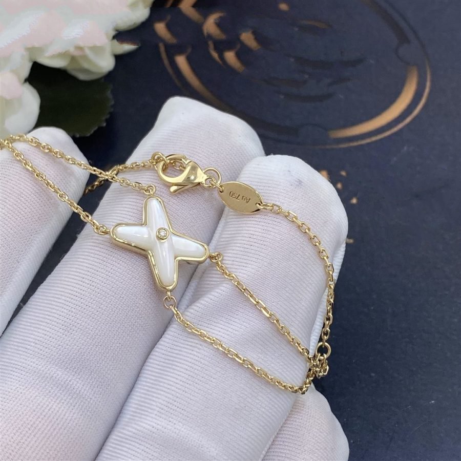 Loco JEUX BRACELET WHITE MOP GOLD 1 DIAMOND