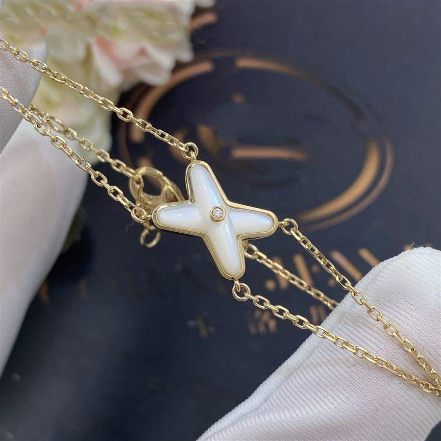 Loco JEUX BRACELET WHITE MOP GOLD 1 DIAMOND