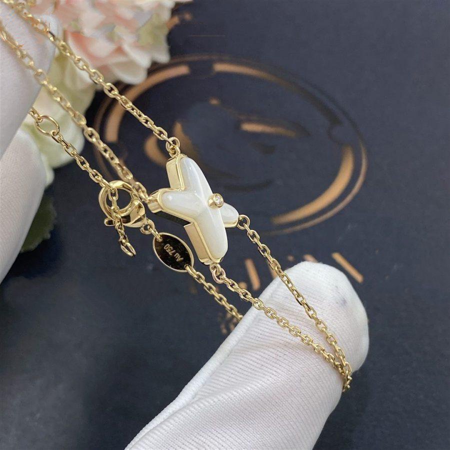 Loco JEUX BRACELET WHITE MOP GOLD 1 DIAMOND