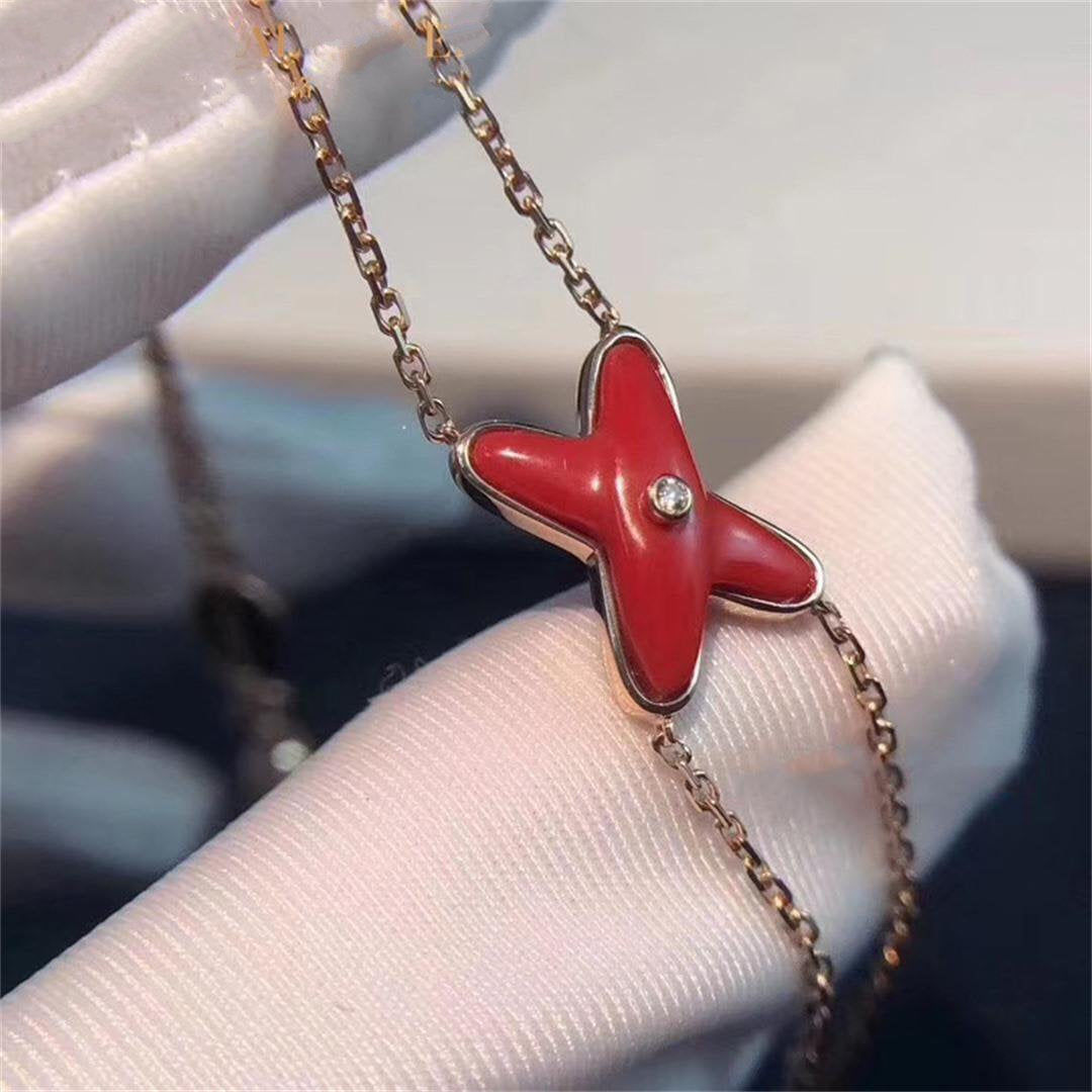 Loco JEUX BRACELET CARNELIAN PINK GOLD 1 DIAMOND