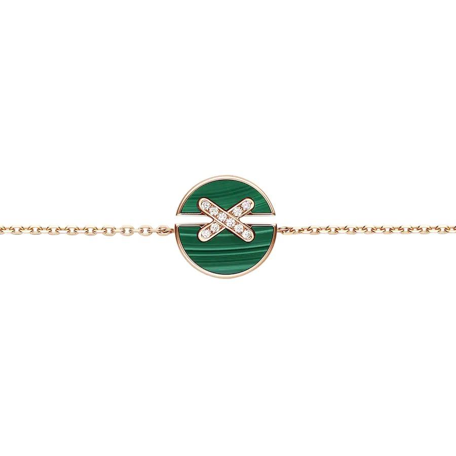 Loco JEUX DE BRACELET MALACHITE PINK GOLD DIAMONDS