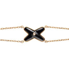 Loco JEUX BRACELET ONYX PINK GOLD 1 DIAMOND