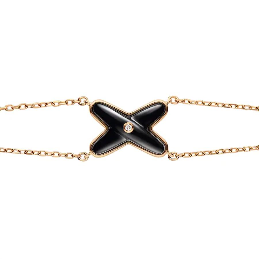 Loco JEUX BRACELET ONYX PINK GOLD 1 DIAMOND