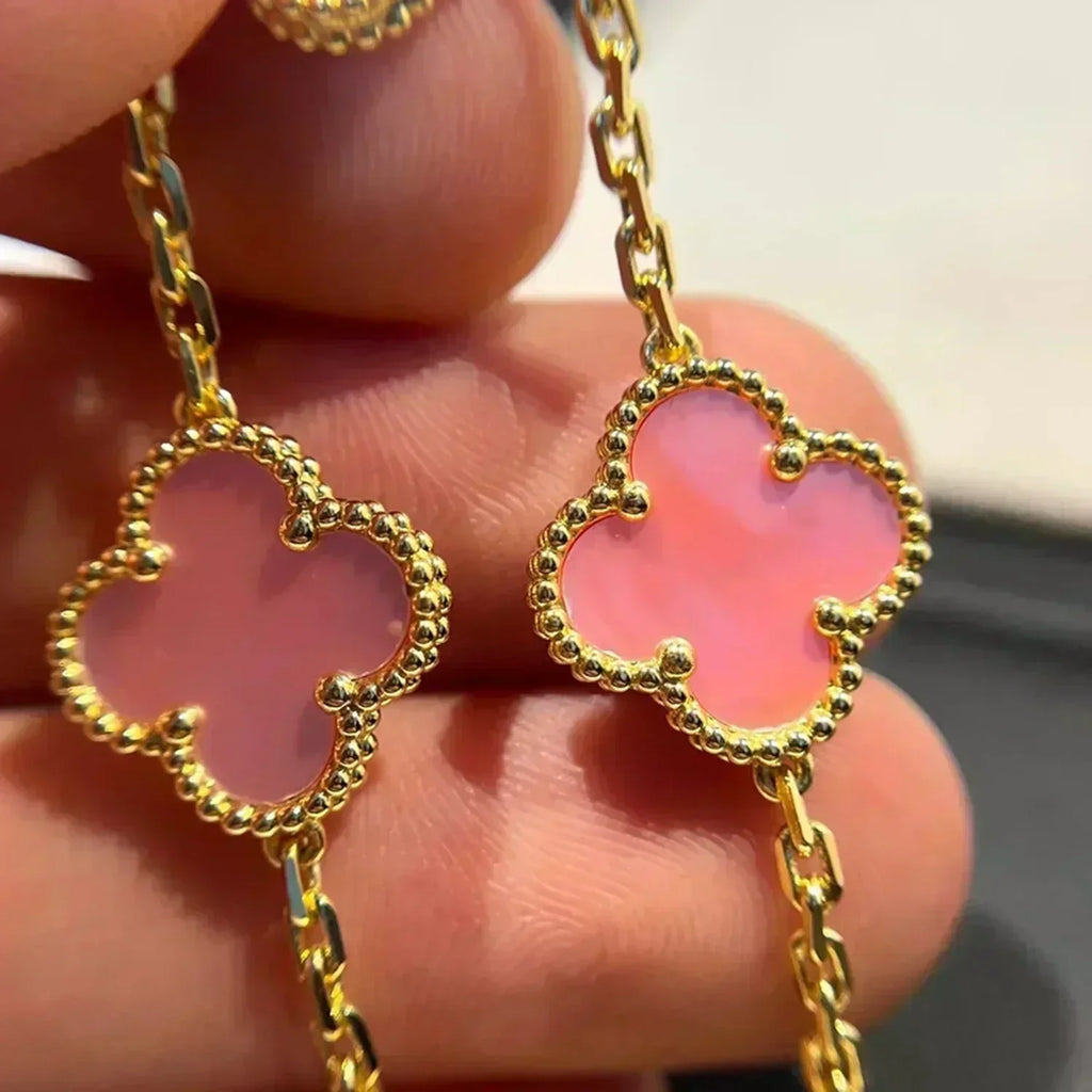 [Loco ]New  CLOVER 5 MOTIFS  PINK MOP BRACELET COLLECTION