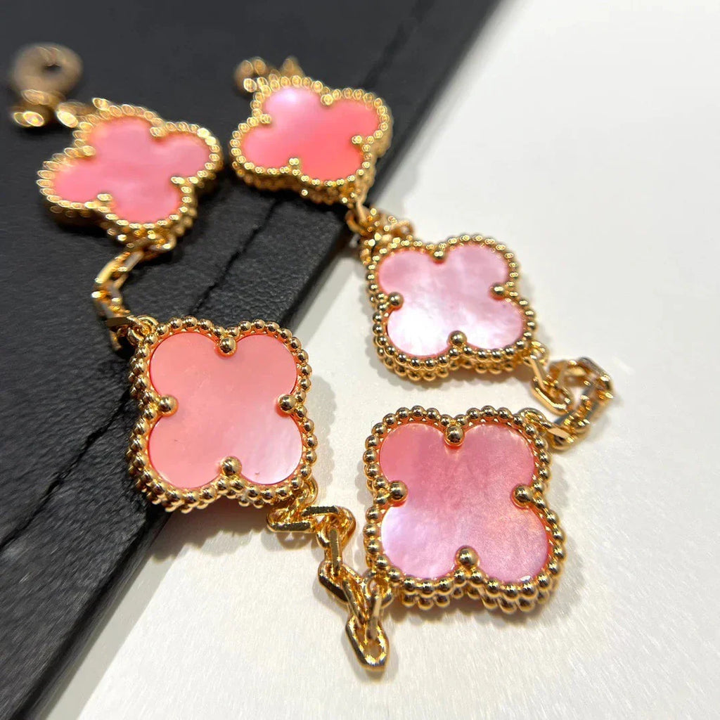 [Loco ]New  CLOVER 5 MOTIFS  PINK MOP BRACELET COLLECTION
