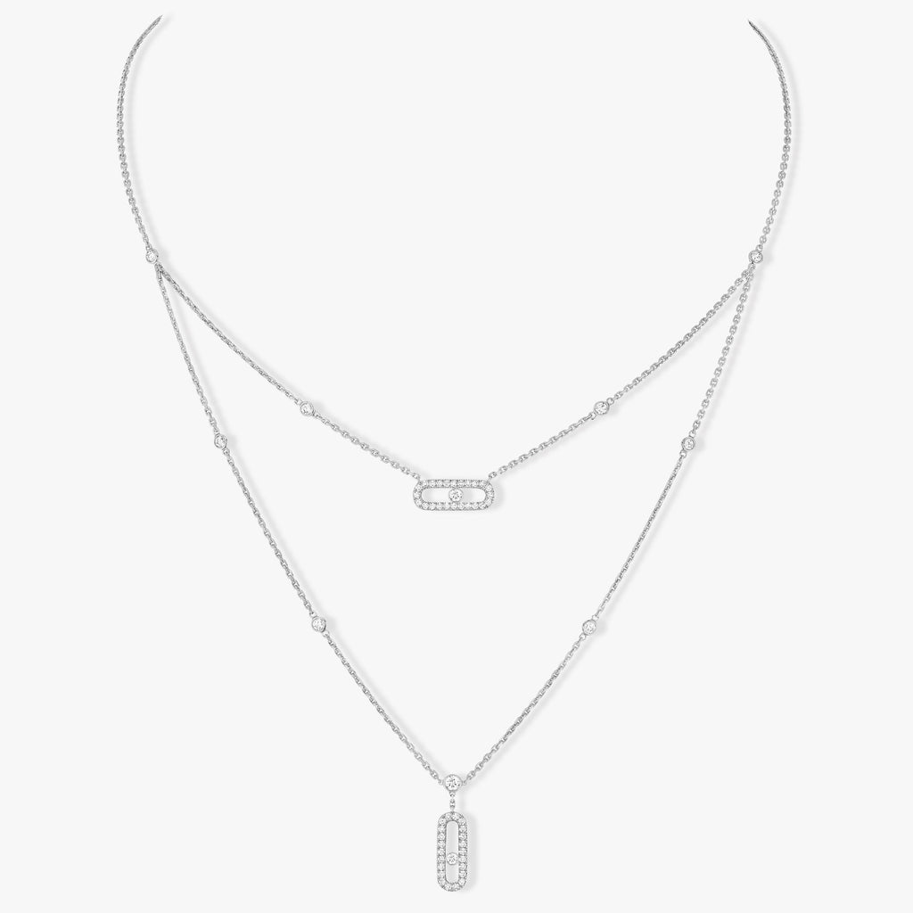 [Loco jewelrys]MOVE 2 ROW DIAMOND NECKLACE