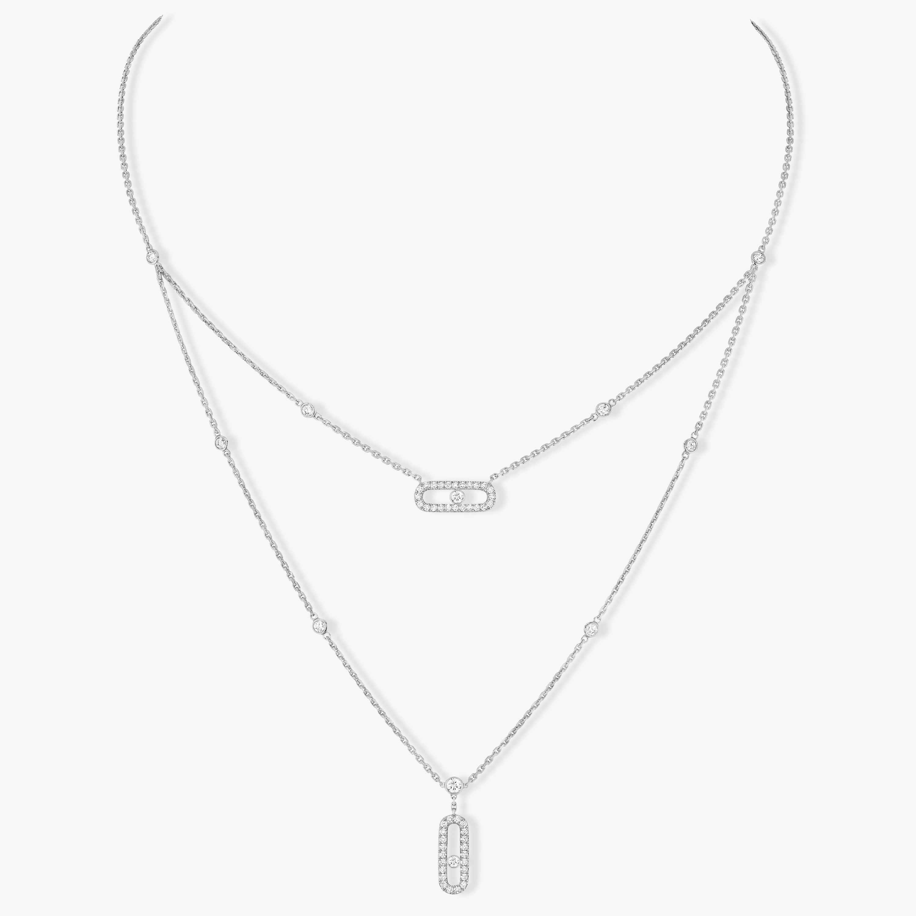 [Loco jewelrys]MOVE 2 ROW DIAMOND NECKLACE
