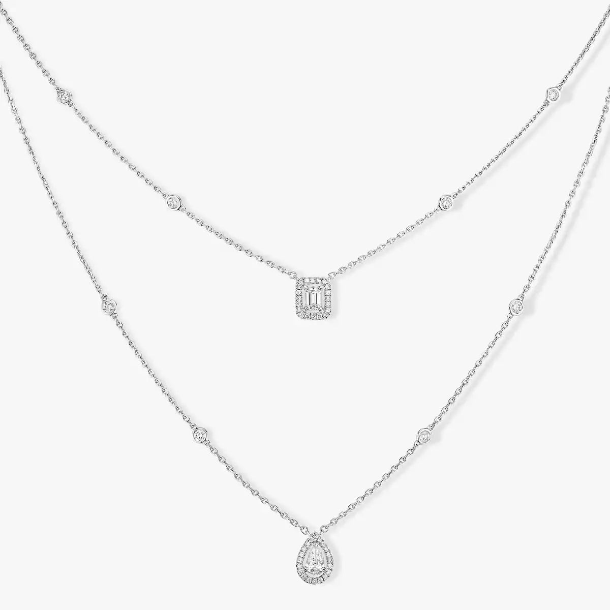 [Loco jewelrys]Diamond Necklace My Twin 2 Rows