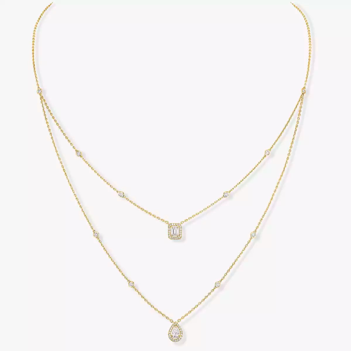 [Loco jewelrys]Diamond Necklace My Twin 2 Rows