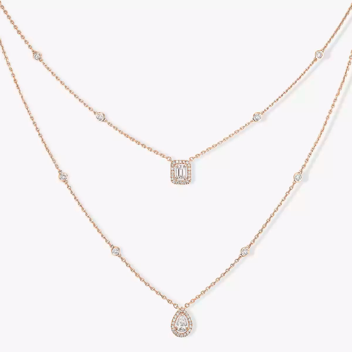 [Loco jewelrys]Diamond Necklace My Twin 2 Rows