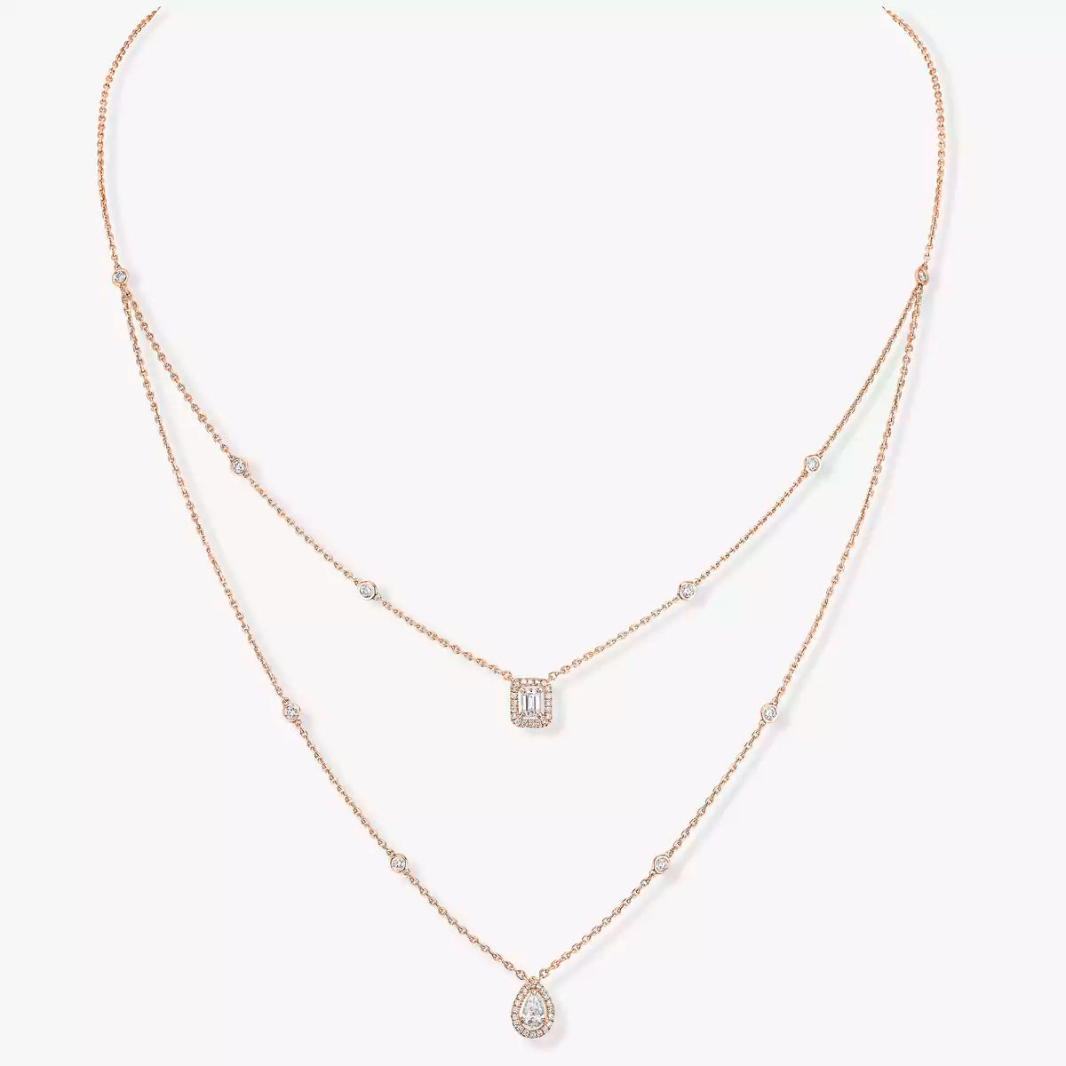 [Loco jewelrys]Diamond Necklace My Twin 2 Rows