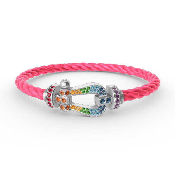 Loco FORC LARGE HORSESHOE  COLORED DIAMOND BRACELET SILVER