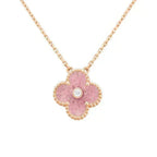Loco CLOVER 15MM DIAMOND RHODONITE NECKLACE