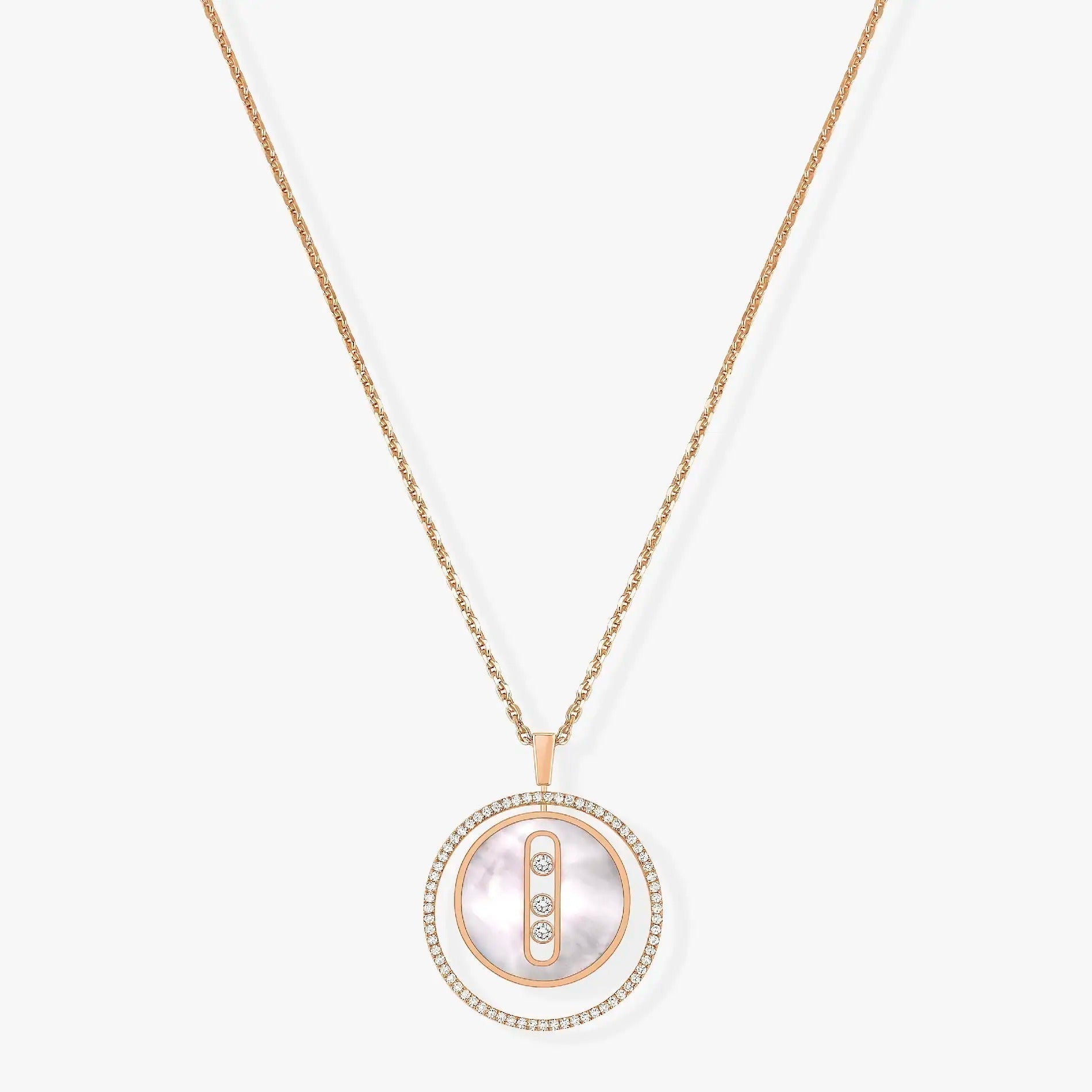 [Loco jewelrys]LUCKY MOVE MM NACRE BLANCHE DIAMOND NECKLACE