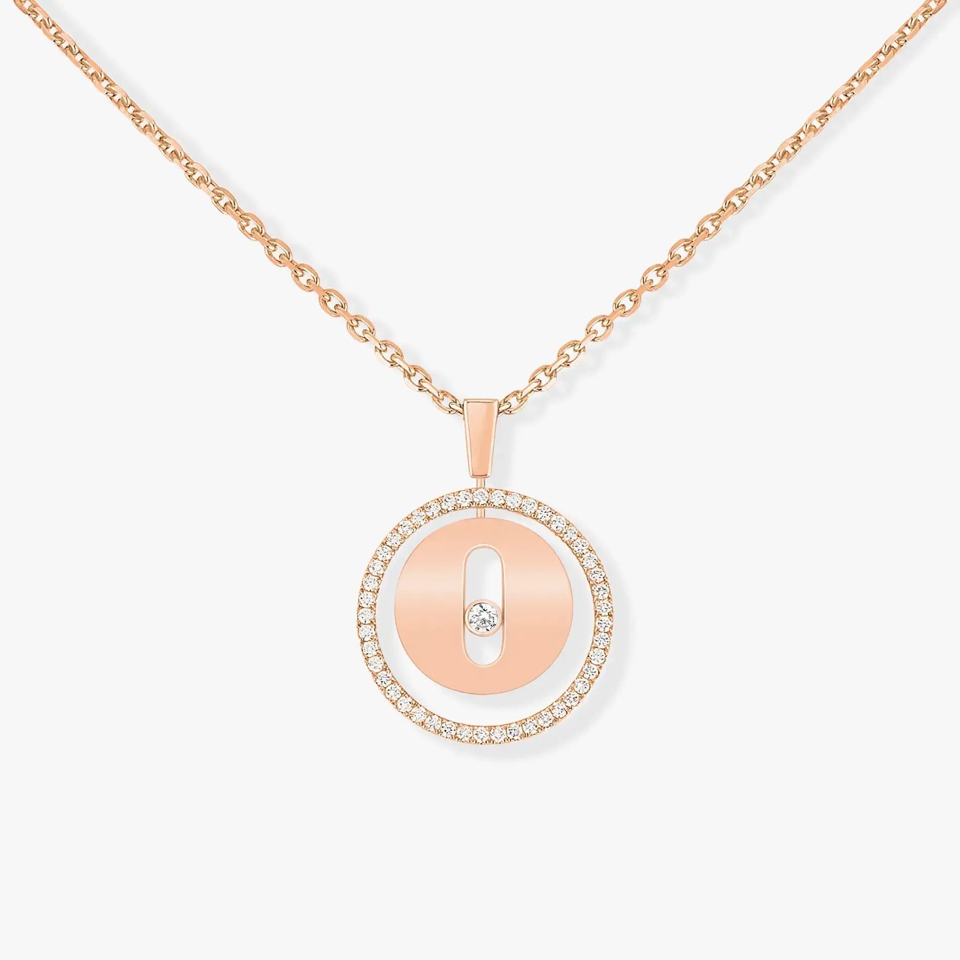 [Loco jewelrys]LUCKY MOVE PM NECKLACE PINK GOLD DIAMOND