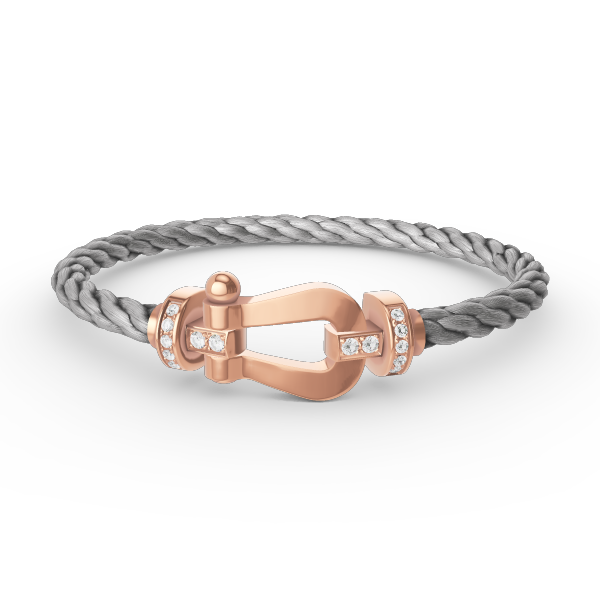 Loco FORCE LARGE HORSESHOE HALF DIAMOND BRACELET ROSE GOLD