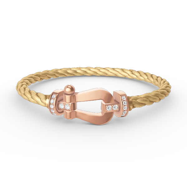 Loco FORCE LARGE HORSESHOE HALF DIAMOND BRACELET ROSE GOLD