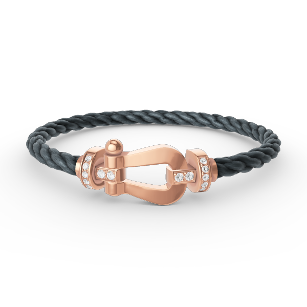 Loco FORCE LARGE HORSESHOE HALF DIAMOND BRACELET ROSE GOLD