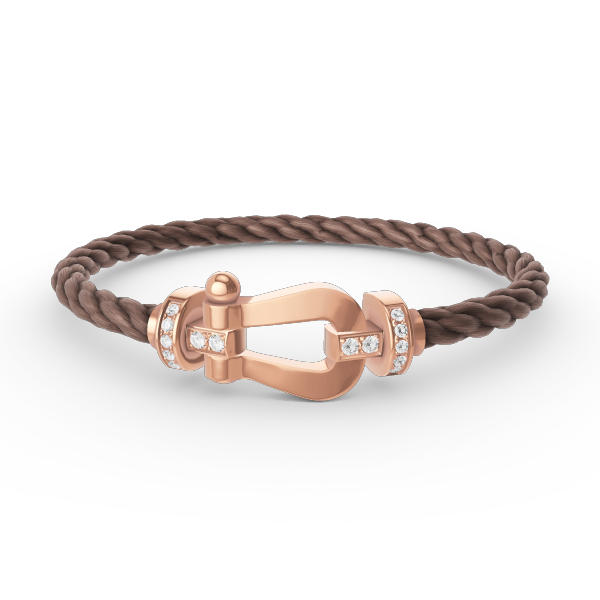 Loco FORCE LARGE HORSESHOE HALF DIAMOND BRACELET ROSE GOLD