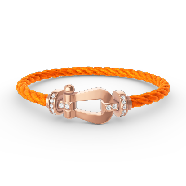 Loco FORCE LARGE HORSESHOE HALF DIAMOND BRACELET ROSE GOLD