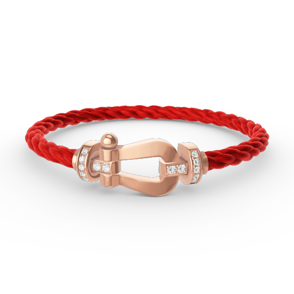 Loco FORCE LARGE HORSESHOE HALF DIAMOND BRACELET ROSE GOLD