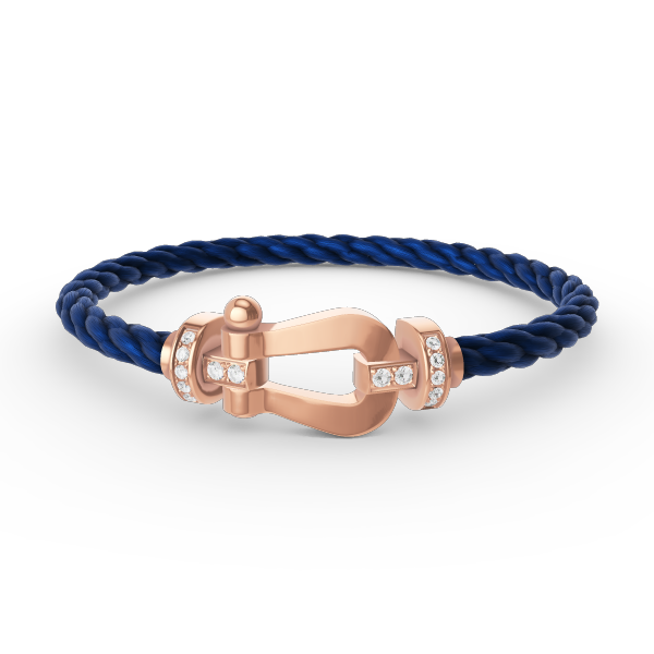 Loco FORCE LARGE HORSESHOE HALF DIAMOND BRACELET ROSE GOLD