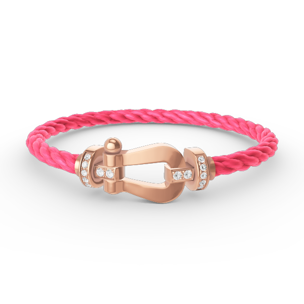 Loco FORCE LARGE HORSESHOE HALF DIAMOND BRACELET ROSE GOLD